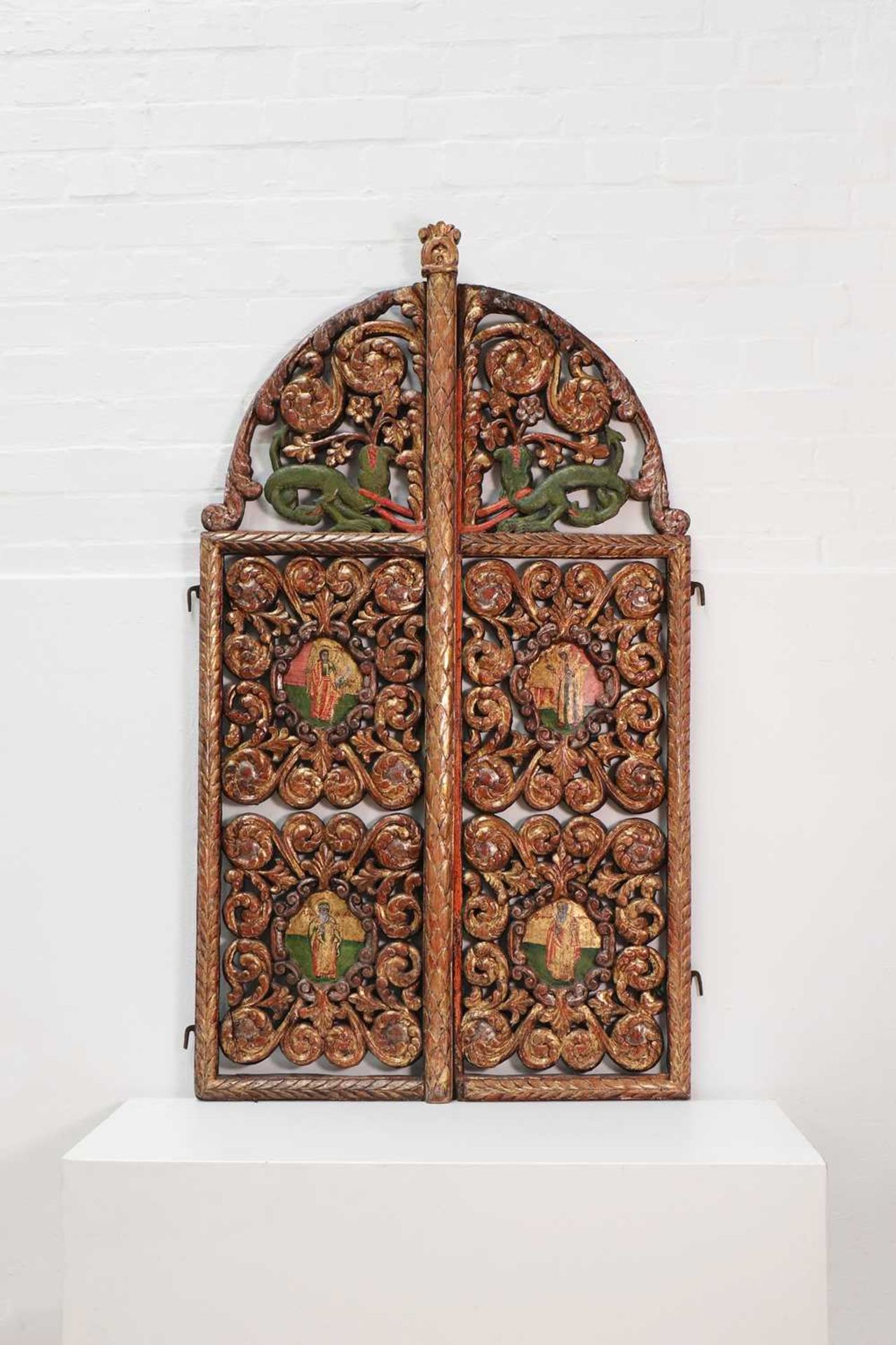 A pair of carved and pierced giltwood royal doors, - Image 2 of 46