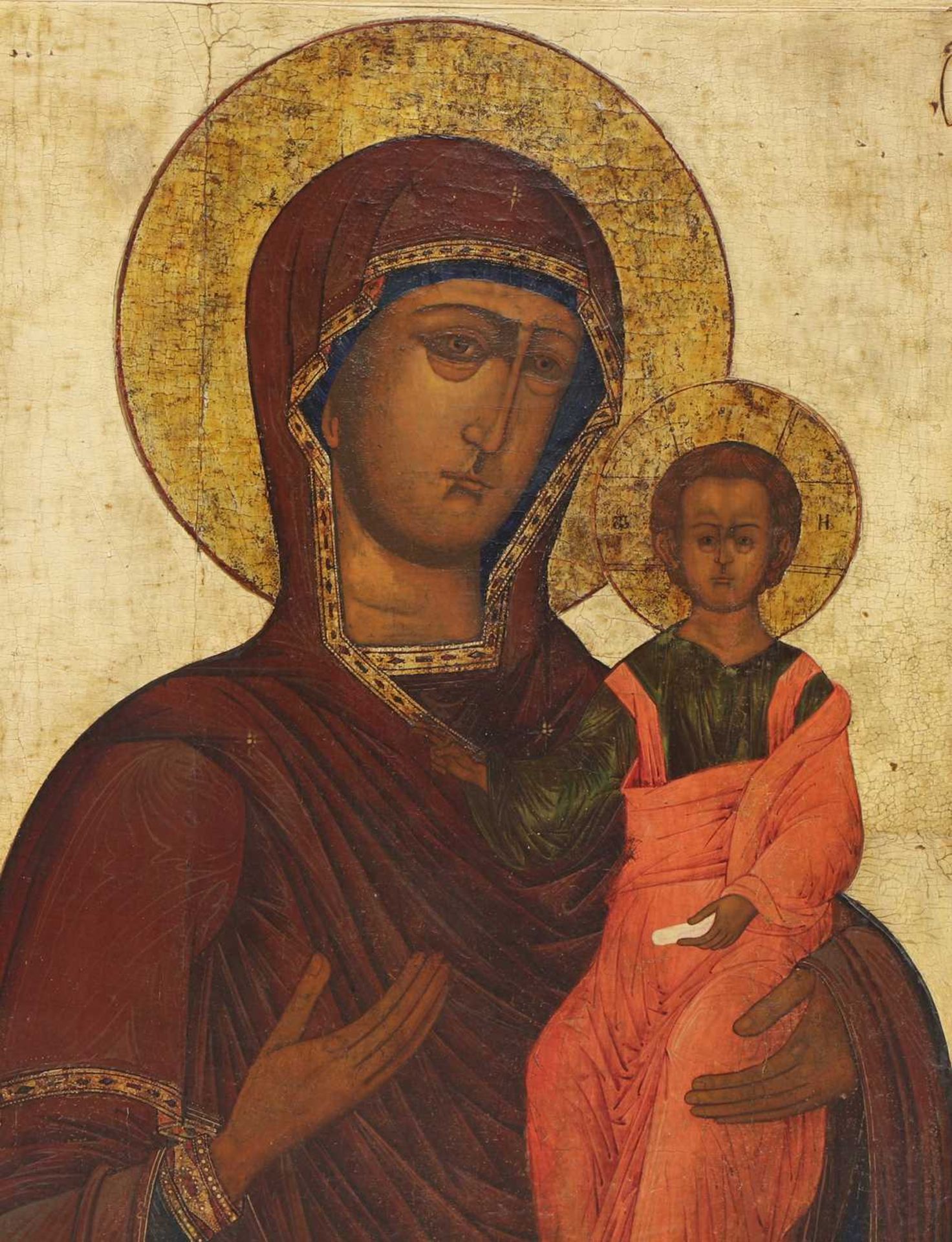 A monumental Icon of the Mother of God of Smolensk, - Image 8 of 32