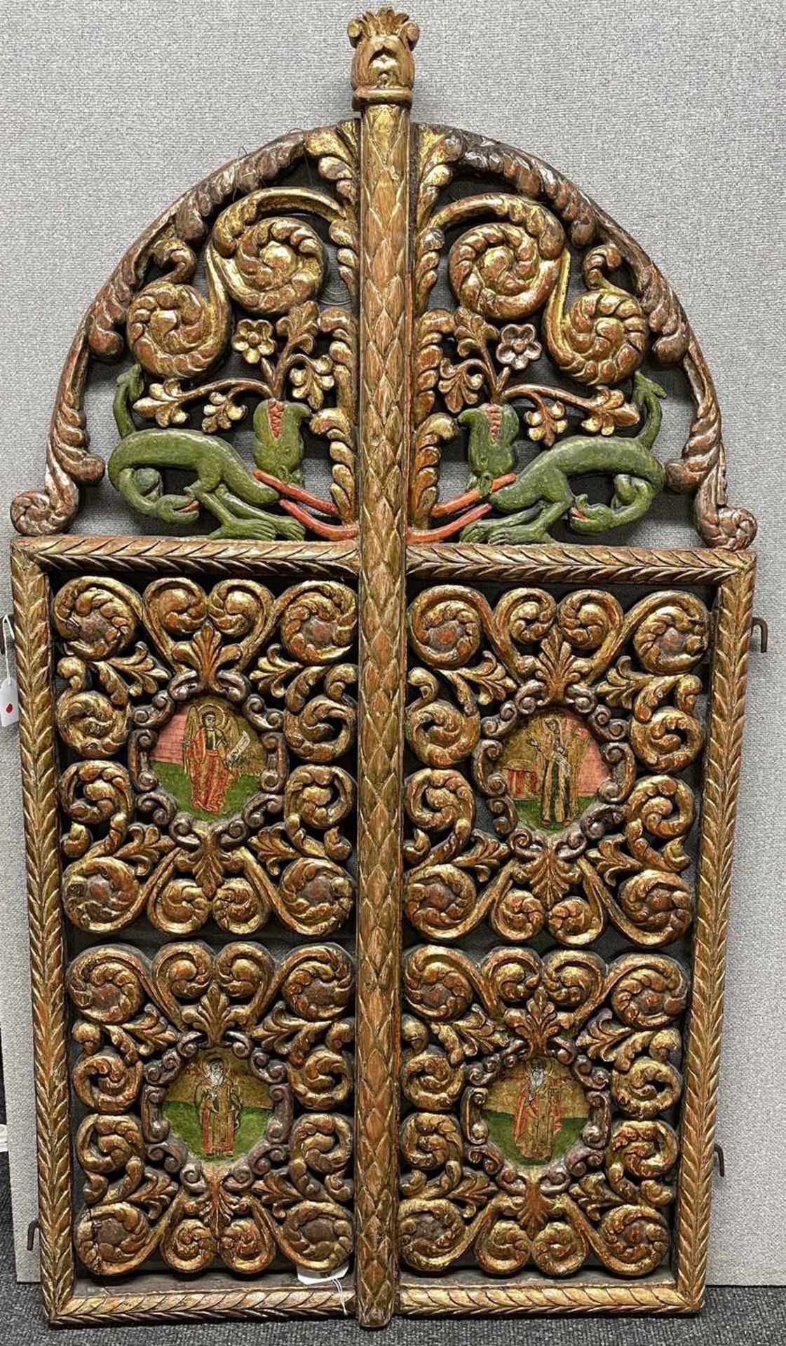 A pair of carved and pierced giltwood royal doors, - Image 10 of 46