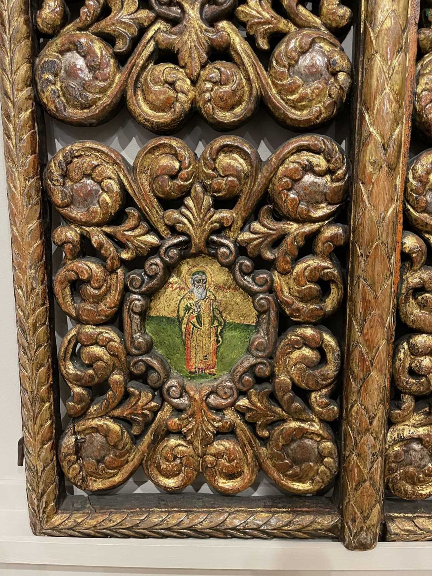 A pair of carved and pierced giltwood royal doors, - Image 15 of 46