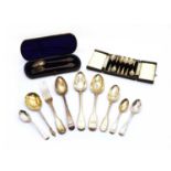 A cased Victorian fork and spoon set,