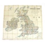 A large linen backed map,