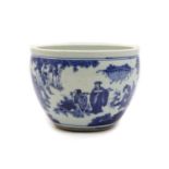 A Chinese blue and white pot,