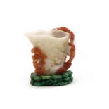 A Chinese agate libation cup,