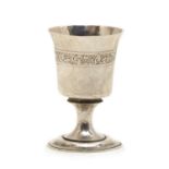 A silver goblet,