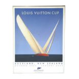 A Louis Vuitton Cup poster,