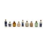 A collection of nine Chinese snuff bottles,