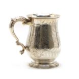 A Victorian silver baluster form mug