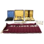 A collection of cased silver plated flatware,