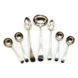 A collection of George III silver Old English pattern flatware,