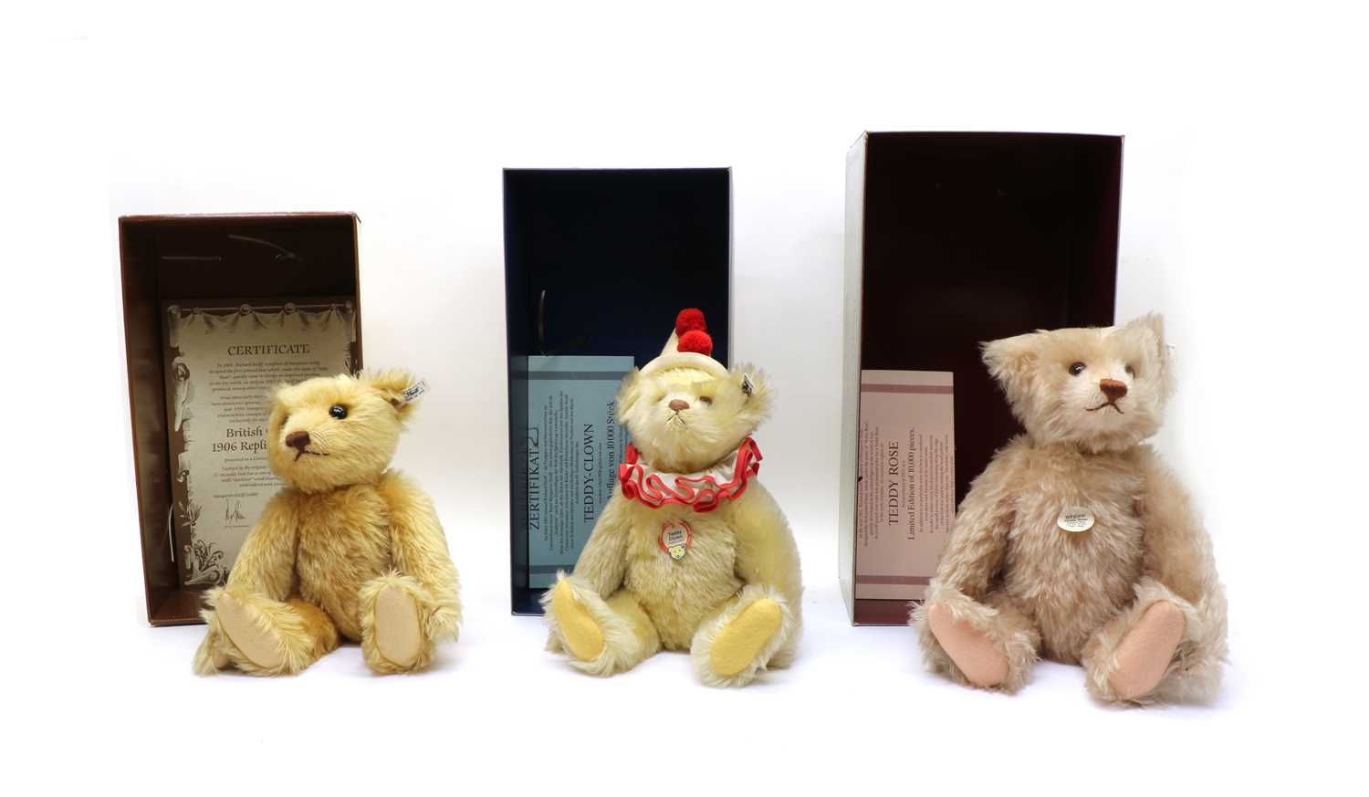 Three Steiff teddy bears,