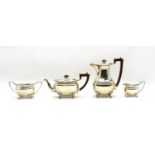 A silver four-piece tea set,