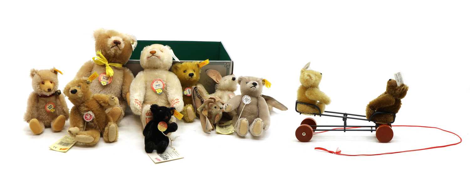 A collection of seven Steiff teddy bears,