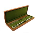 A cased set of twelve silver Royal Horticultural Society flower spoons,