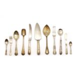 A silver plated Queens pattern part canteen of cutlery,