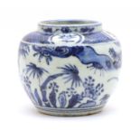 A Chinese blue and white jar,