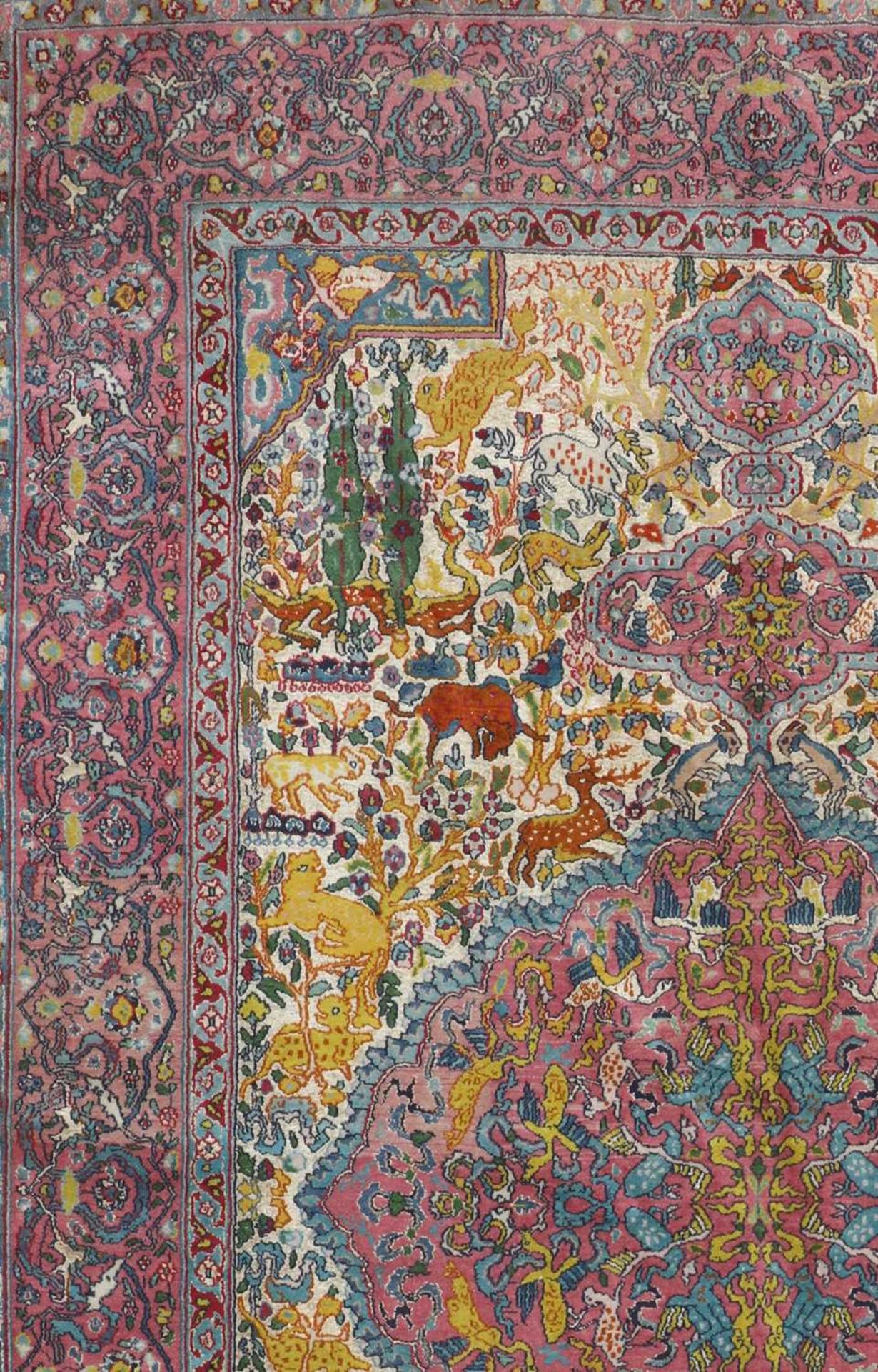 A Persian wool rug with silk highlights, - Bild 2 aus 22
