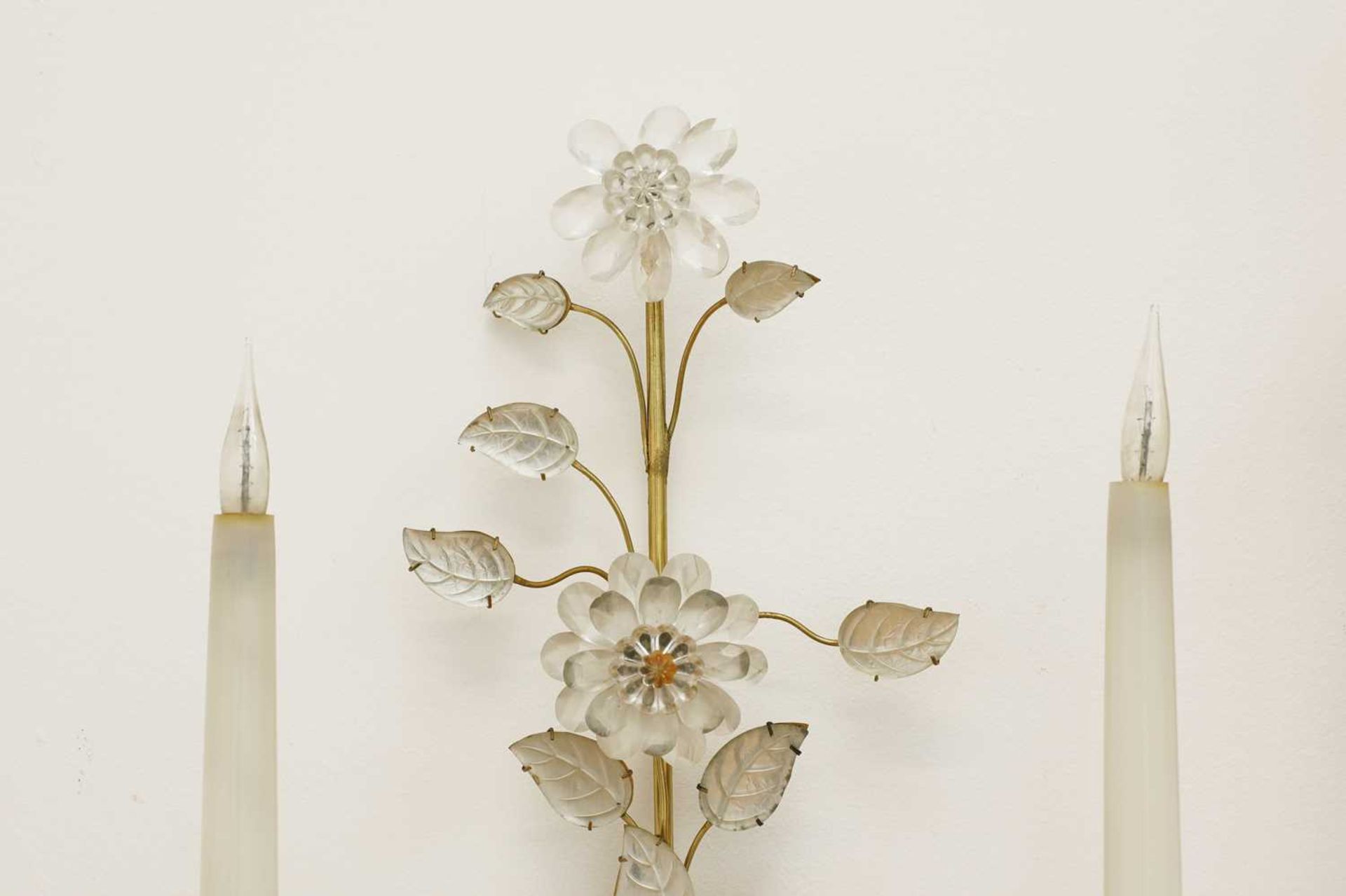 A set of four glass and gilt metal wall lights, - Image 5 of 12