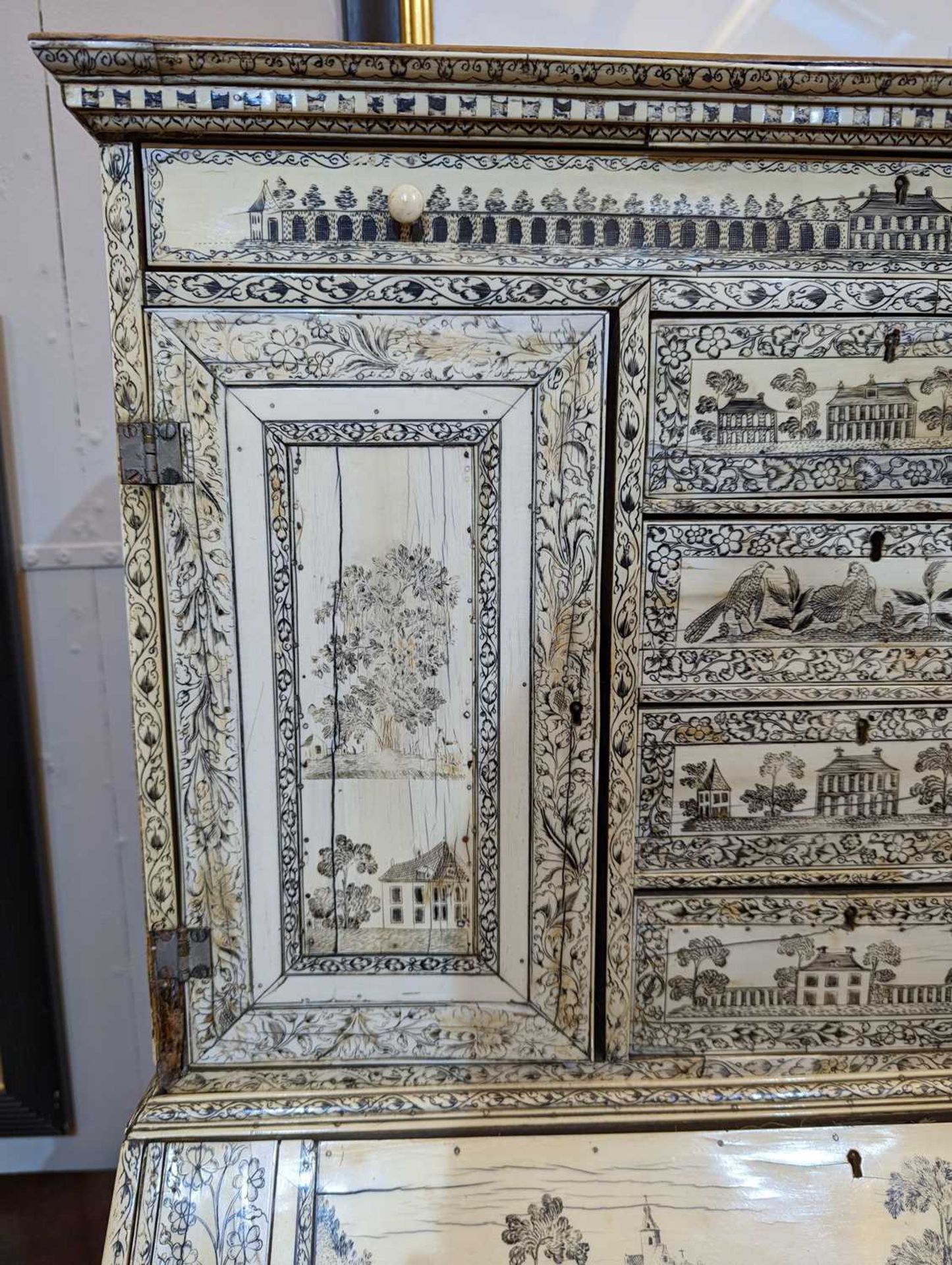An Anglo-Indian sandalwood and ivory miniature bureau cabinet, - Bild 58 aus 59