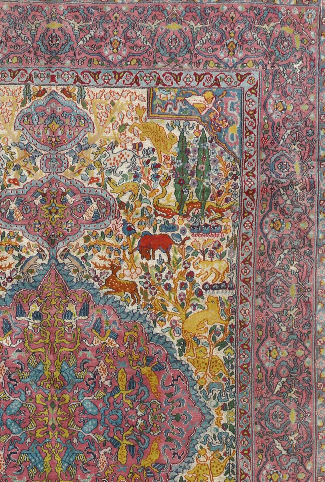 A Persian wool rug with silk highlights, - Bild 3 aus 22