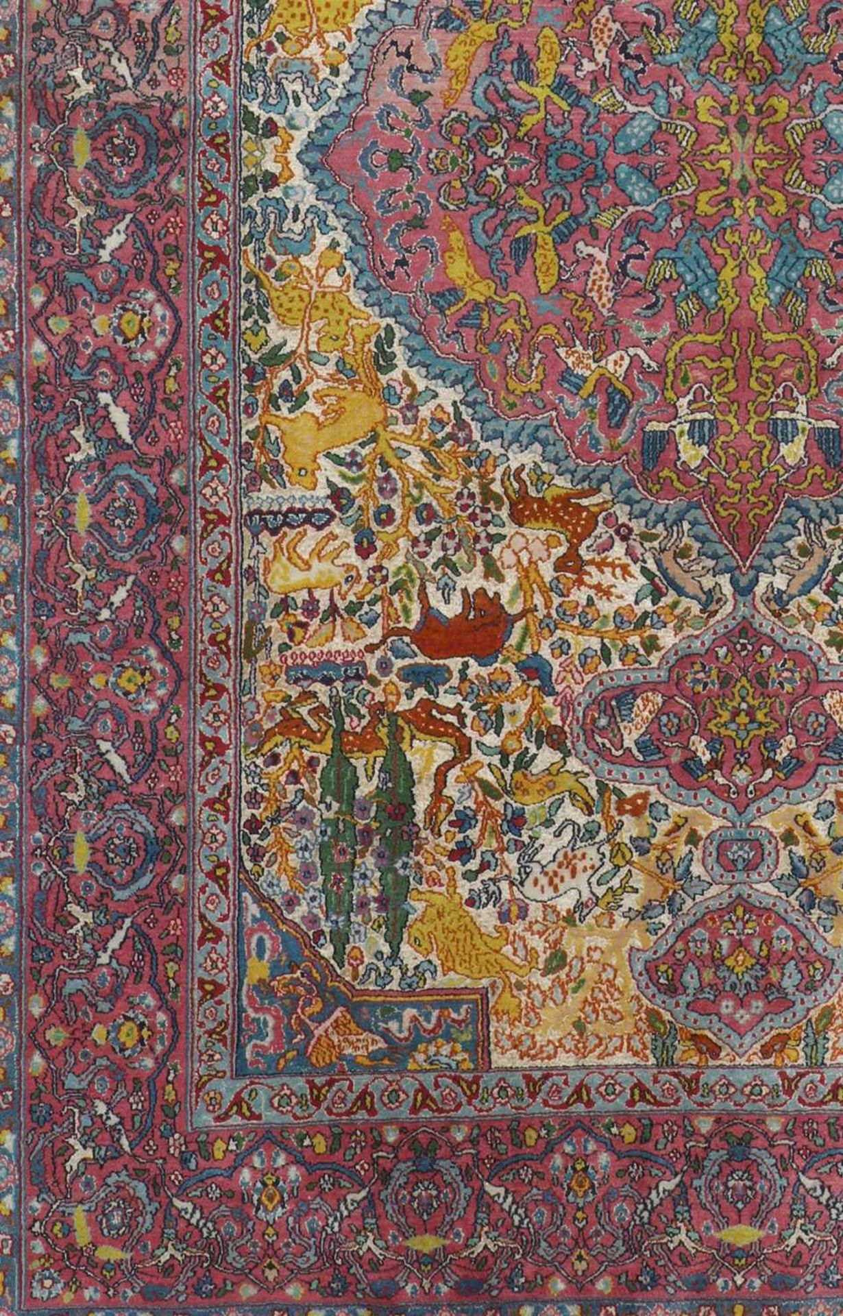 A Persian wool rug with silk highlights, - Bild 4 aus 22