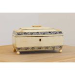 An Anglo-Indian ivory tea caddy,