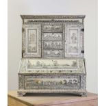 An Anglo-Indian sandalwood and ivory miniature bureau cabinet,