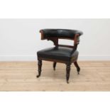 A William IV mahogany horseshoe back chair,