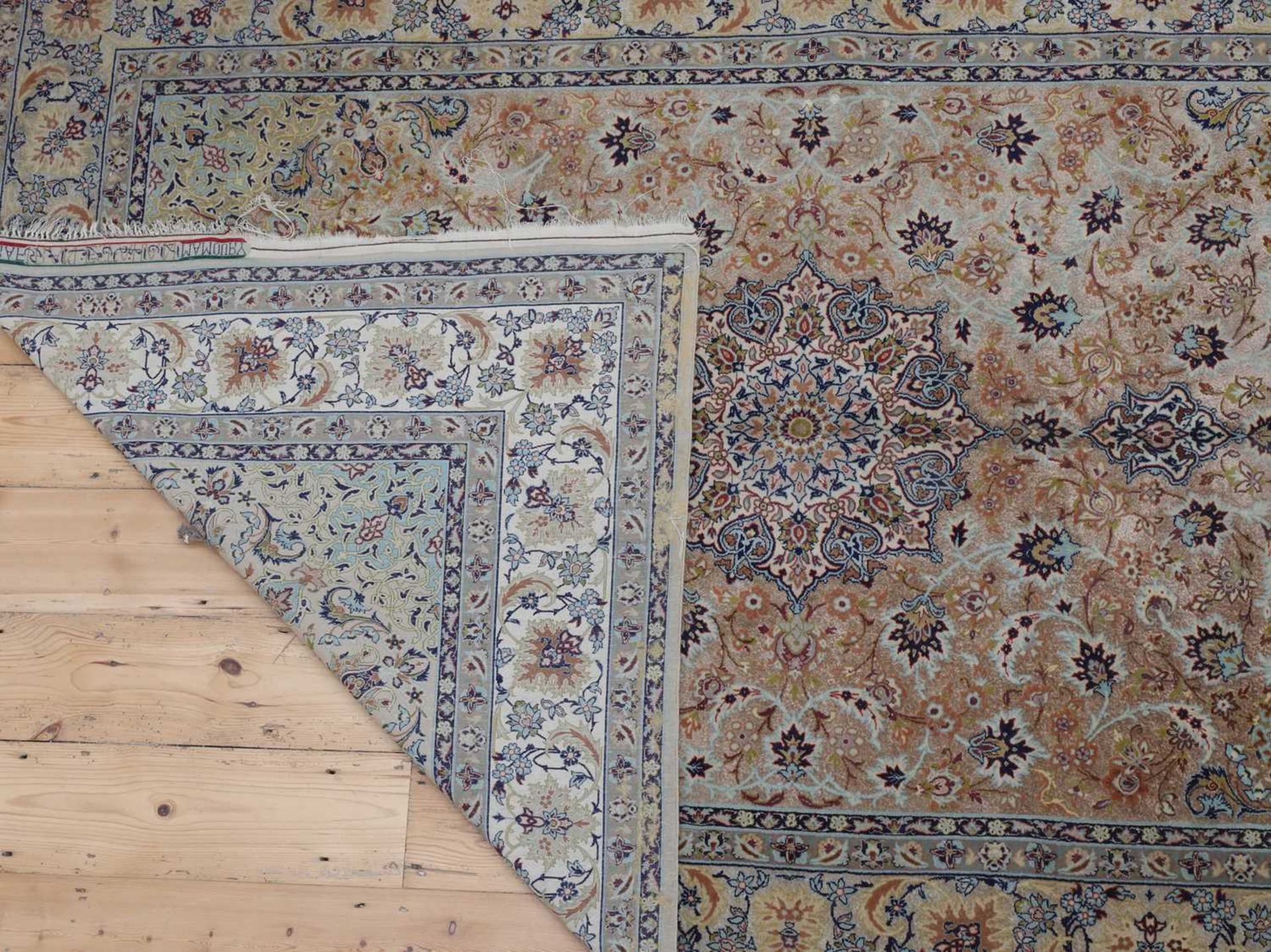 A Persian silk rug, - Image 6 of 12
