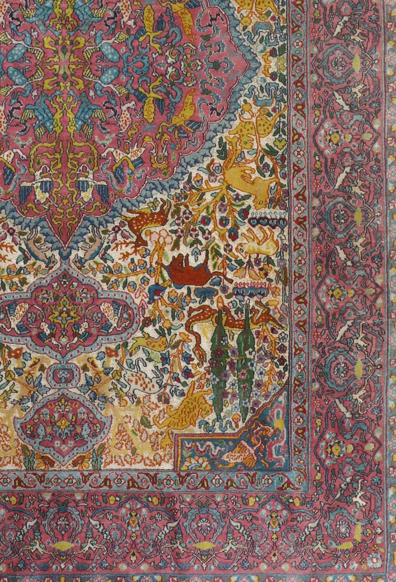 A Persian wool rug with silk highlights, - Bild 5 aus 22