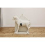 A large Mughal-style carved marble horse,
