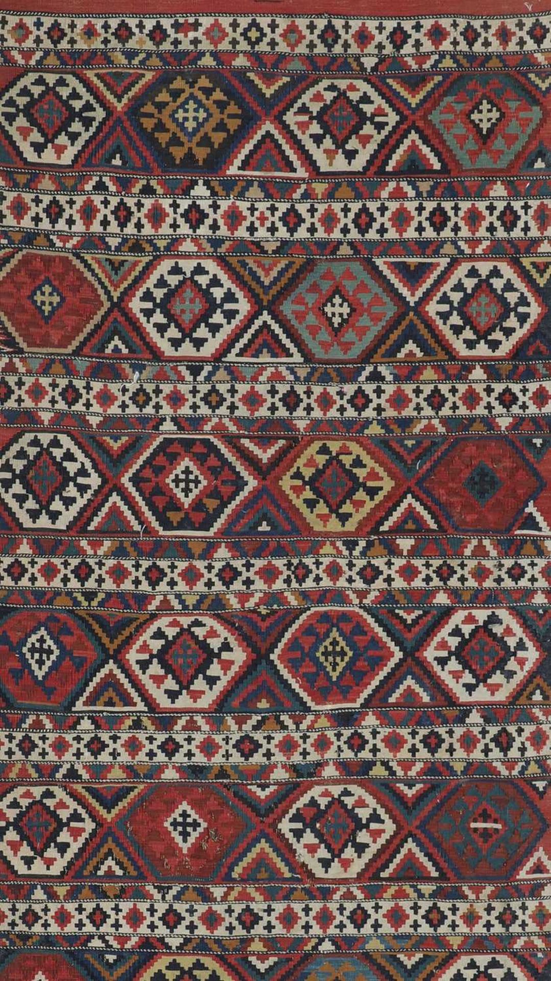 An Alpine Kuba flatweave rug, - Bild 3 aus 4