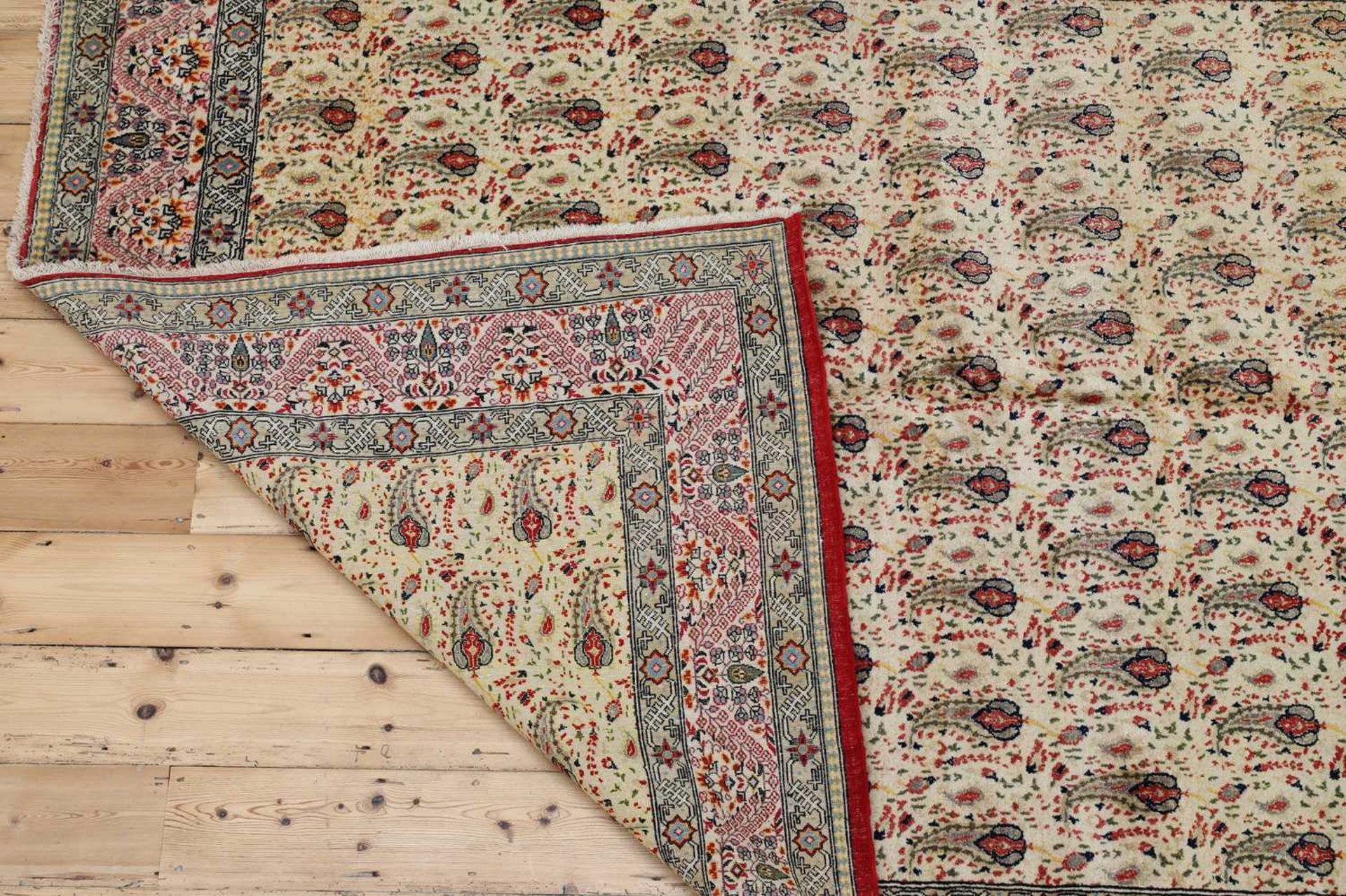 A Qum wool carpet with silk highlights, - Bild 6 aus 6