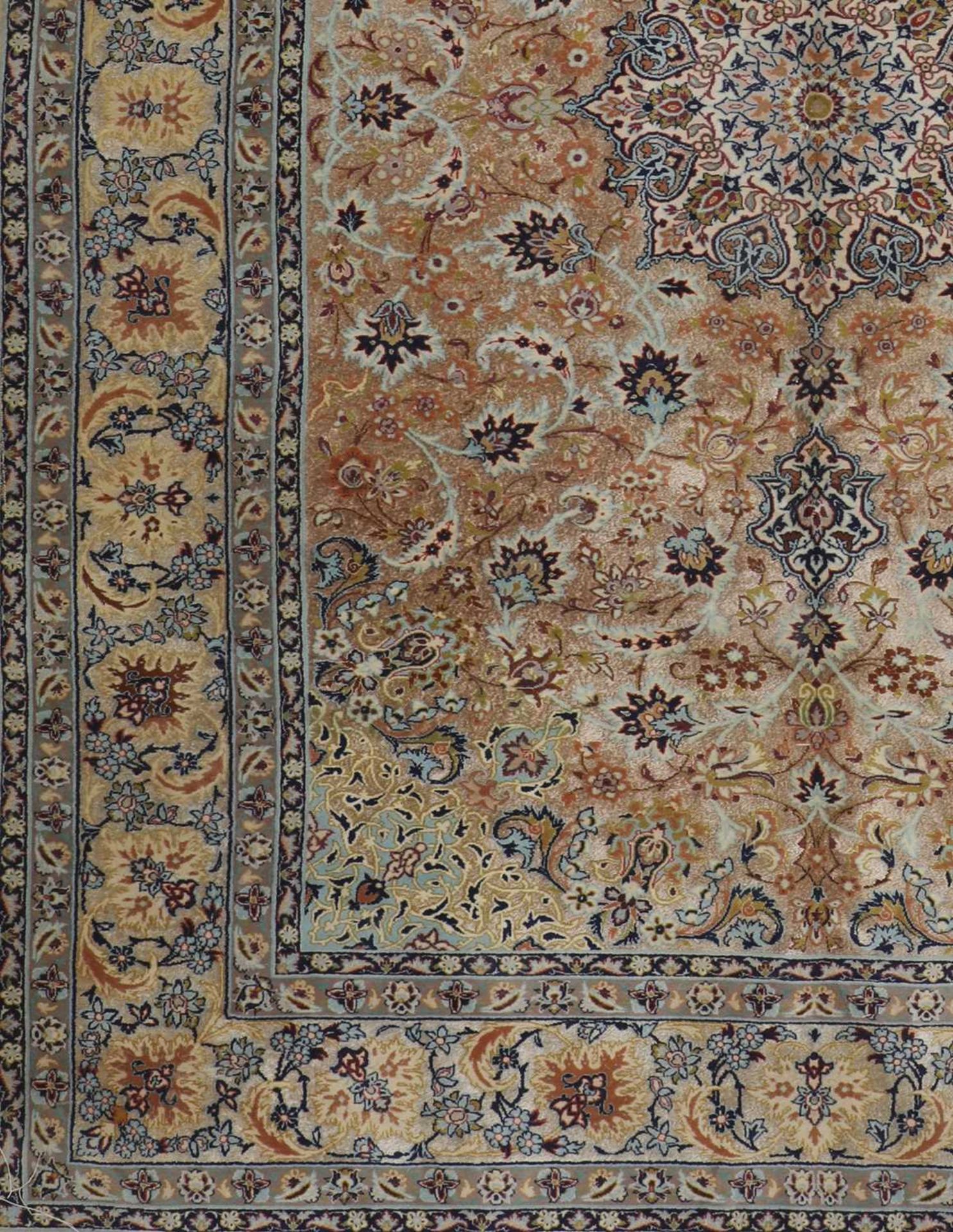 A Persian silk rug, - Image 4 of 12