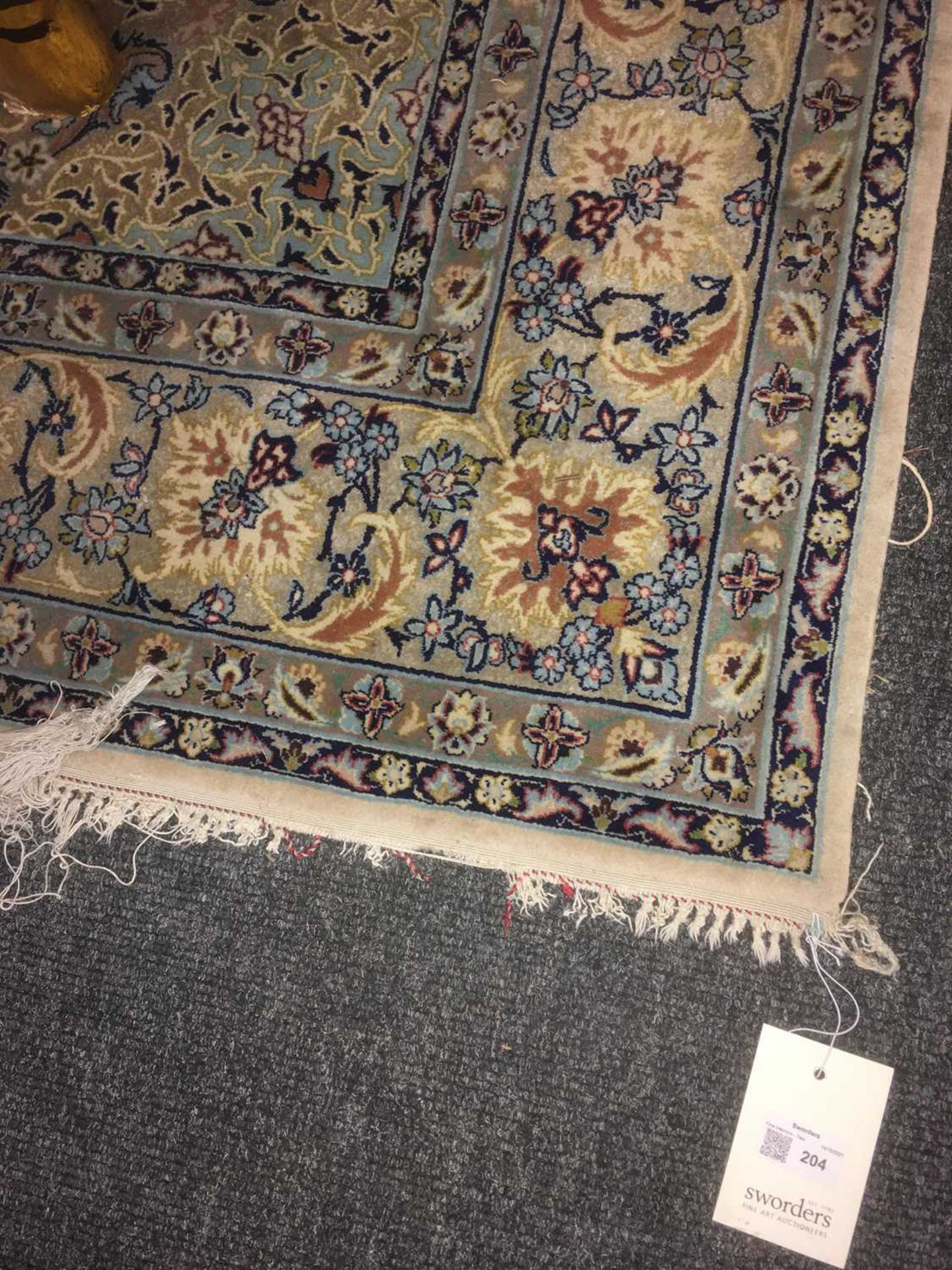 A Persian silk rug, - Image 12 of 12