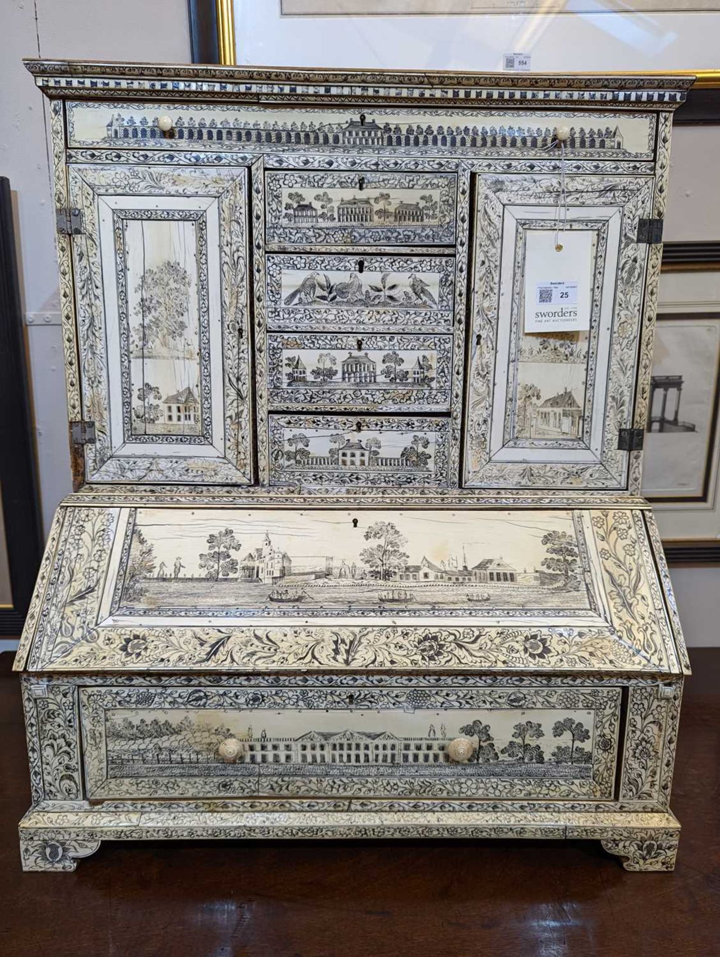 An Anglo-Indian sandalwood and ivory miniature bureau cabinet, - Bild 59 aus 59