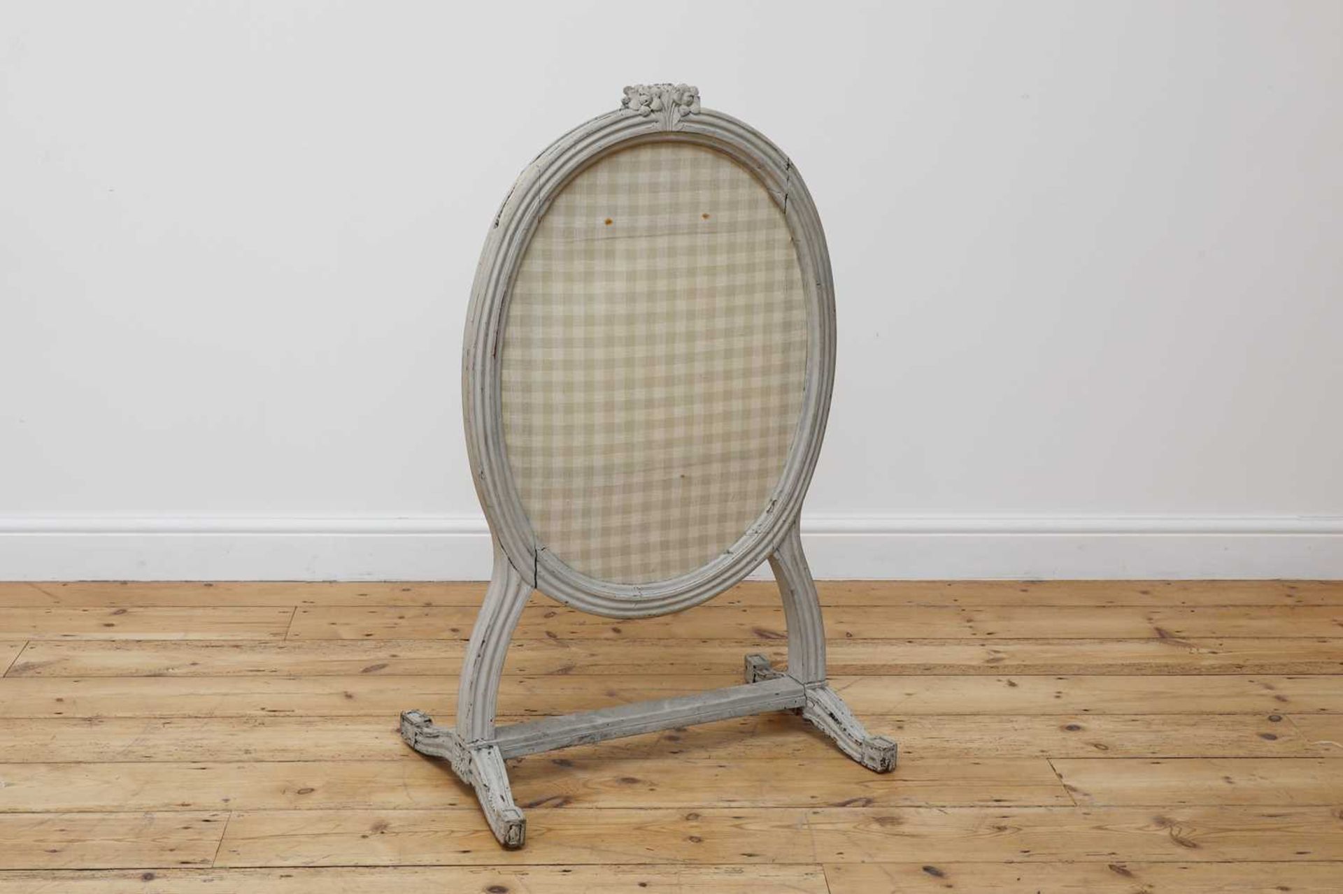 A grey-painted and needlework fire screen, - Image 3 of 3