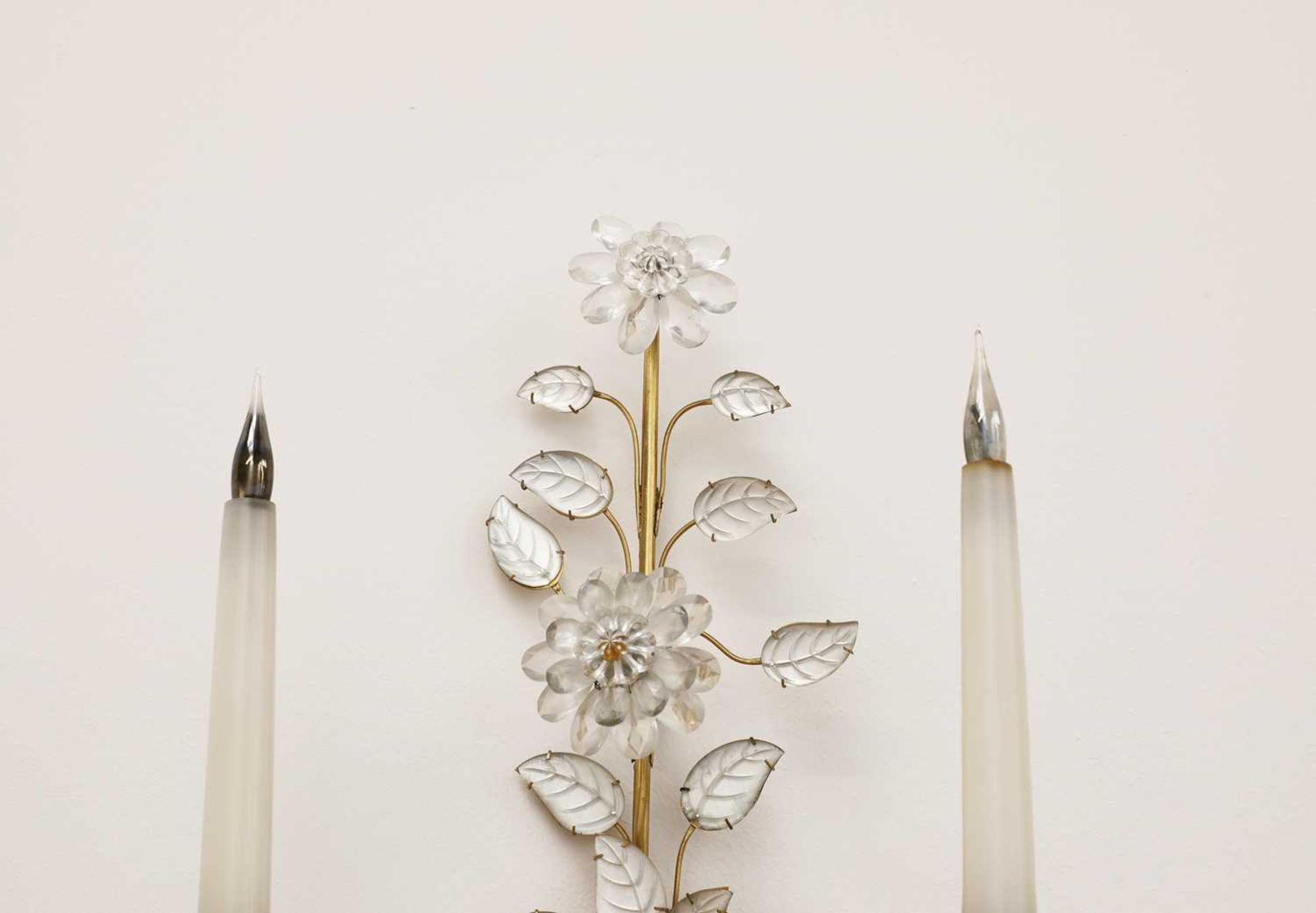 A set of four glass and gilt metal wall lights, - Image 7 of 12