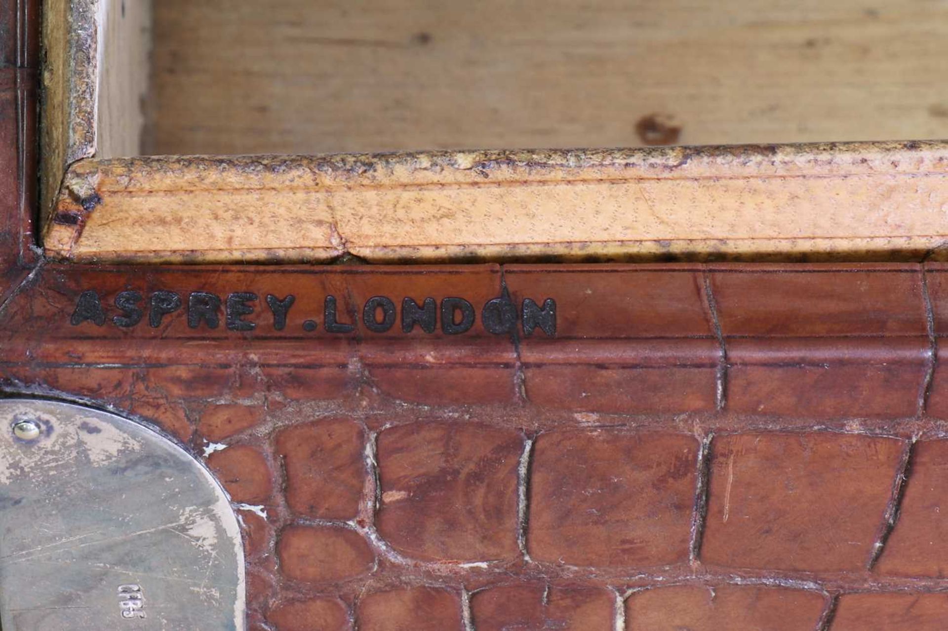 A crocodile skin stationery box by Asprey London, - Image 3 of 4
