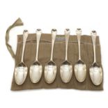 A set of six George II Old English pattern silver tablespoons,