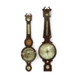 Two 19th century mahogany wheel barometers