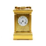 An English brass carriage clock,