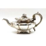 A William IV silver teapot,