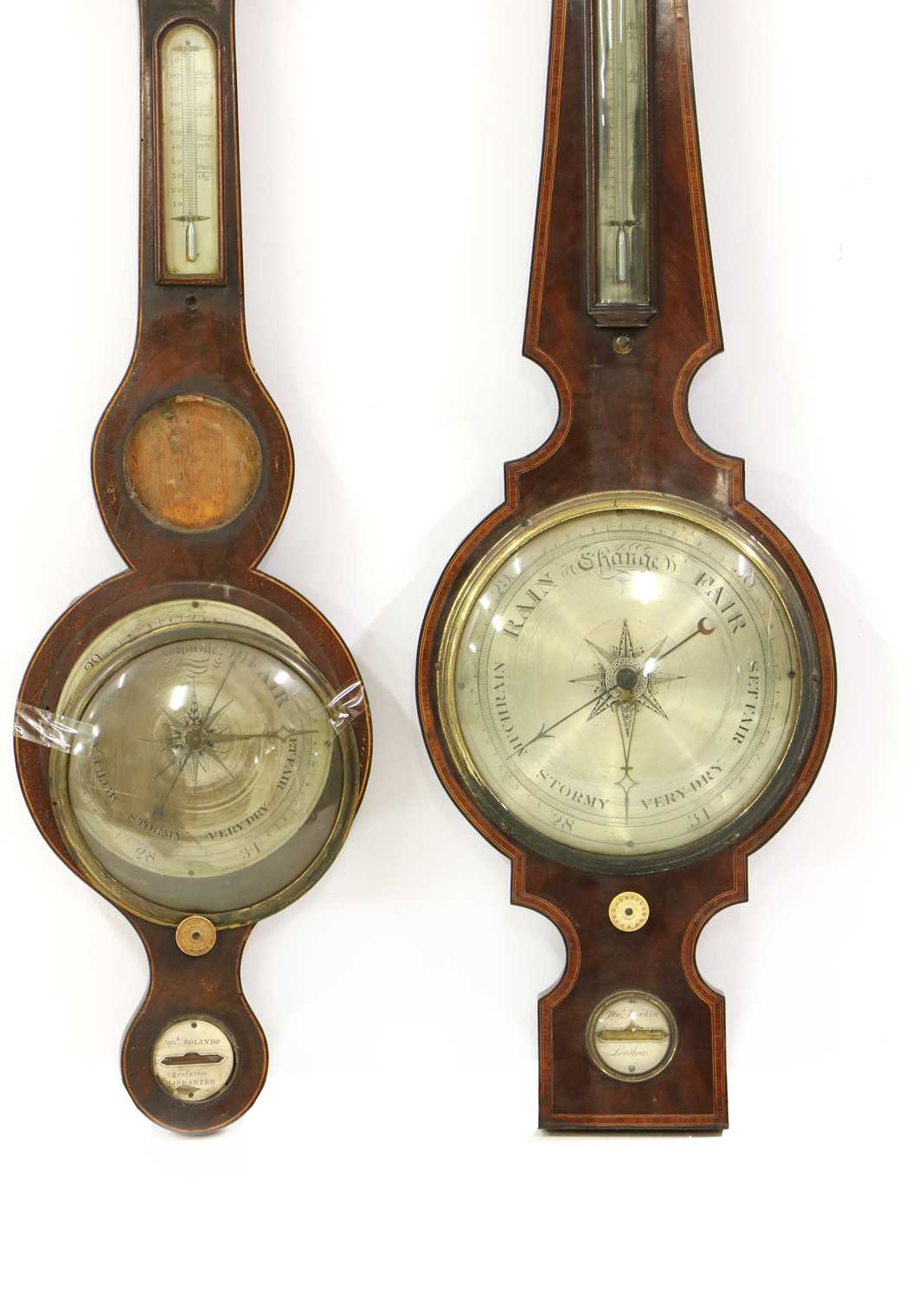 Two 19th century mahogany wheel barometers - Image 2 of 3