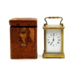 An early 20th century brass cased carriage clock,