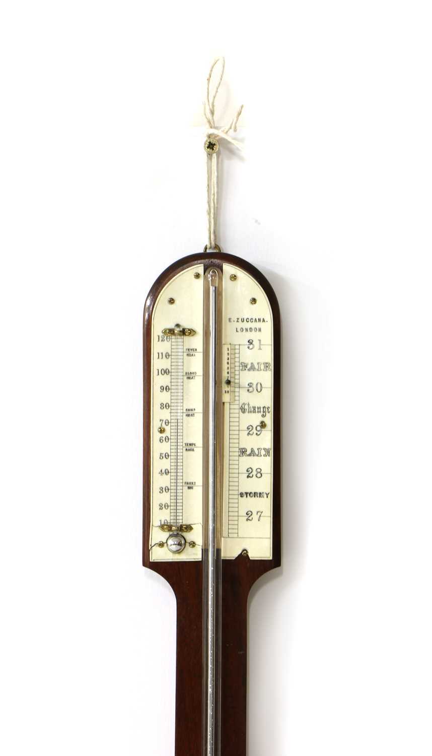 A 20th century mahogany stick barometer, - Image 2 of 2