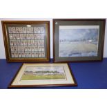 A full set of 50 John Player & Sons '1934 Cricketers' cigarette cards mounted, framed and double