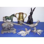 A good selection of various metalware and other ornamental wares; to include silver-plated table