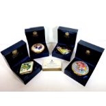 Four boxed Royal Worcester fine bone china Connoisseur Collection pill boxes: two circular and two