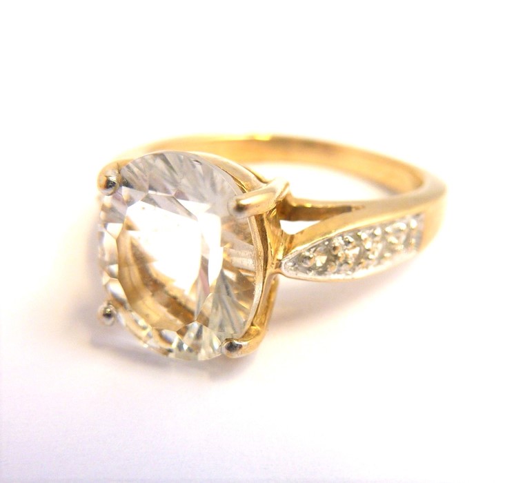 Four 9-carat gold stone-set rings (13.6g) (The cost of UK postage via Royal Mail Special Delivery - Image 5 of 5